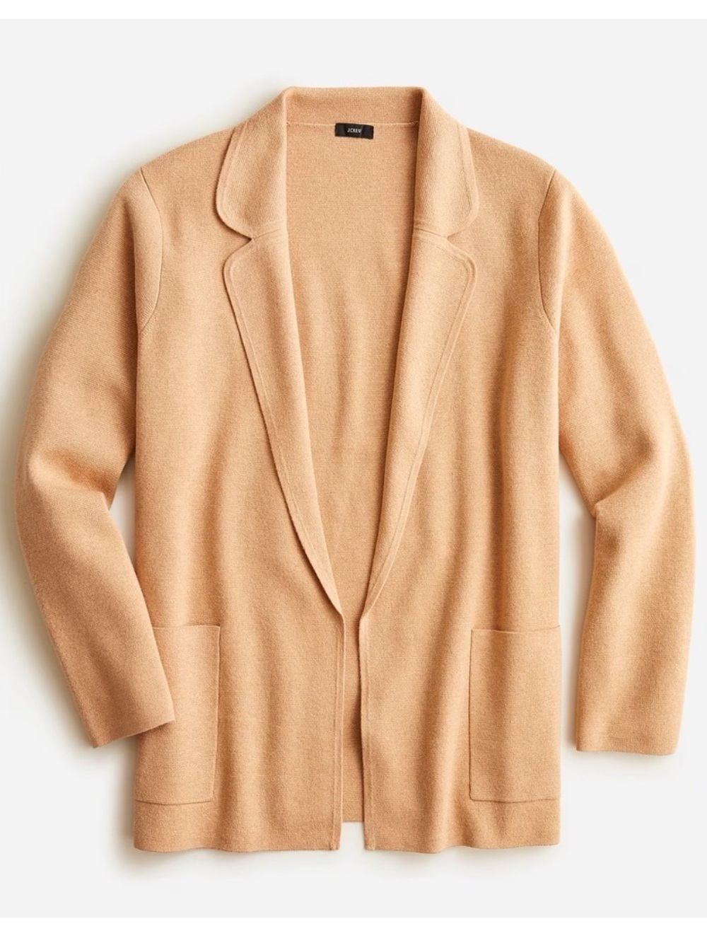 J Crew Eloise Sweater Blazer Womens Size Medium Merino Wool Blend Tan Preppy